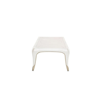 White and Wood Coffee Table – Rectangular Table for Living Room Décor