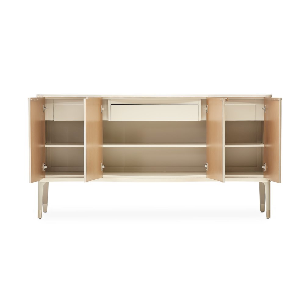 Elegant Blush Sideboard Buffet Cabinet with Storage and Bar Cabinet Use