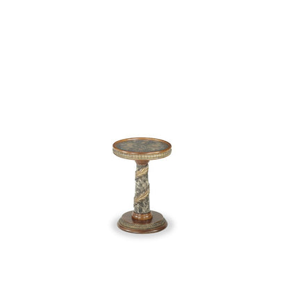 Glass Side Table Living Room – Chestnut Color, Glass and Wood Accent