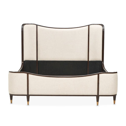 Camellia Field King Upholstered Bed - Warm Pecan