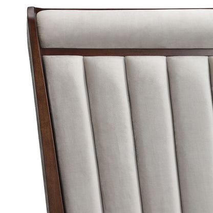 Houston Eastern King Channel Tufted Panel Bed - Porcini/Walnut