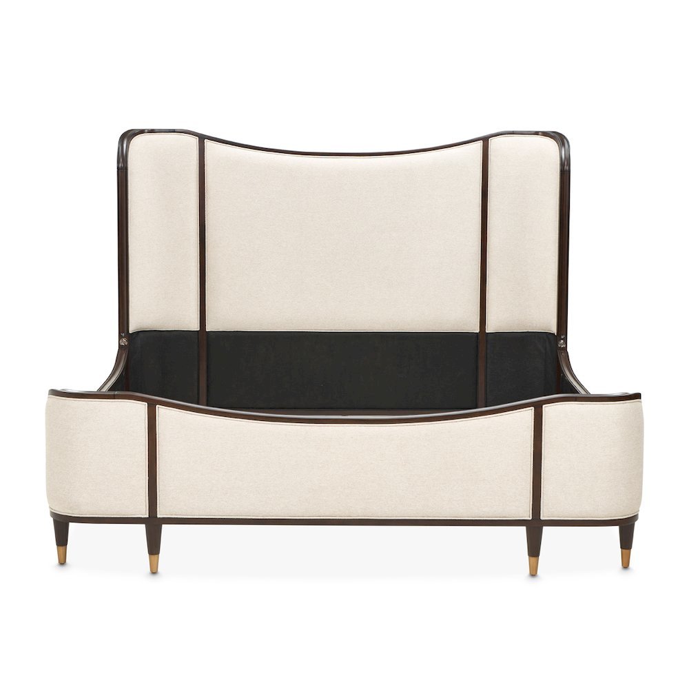 Camellia Field Queen Upholstered Bed - Warm Pecan