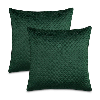Gemma 21" Velvet Throw Pillow, Set of 2 - Forest Green