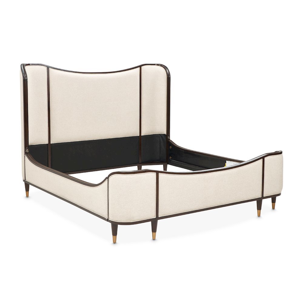 Camellia Field Queen Upholstered Bed - Warm Pecan