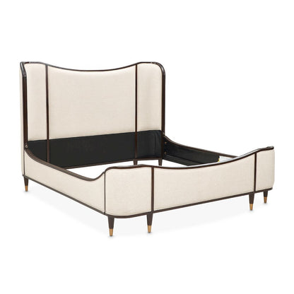 Camellia Field Queen Upholstered Bed - Warm Pecan