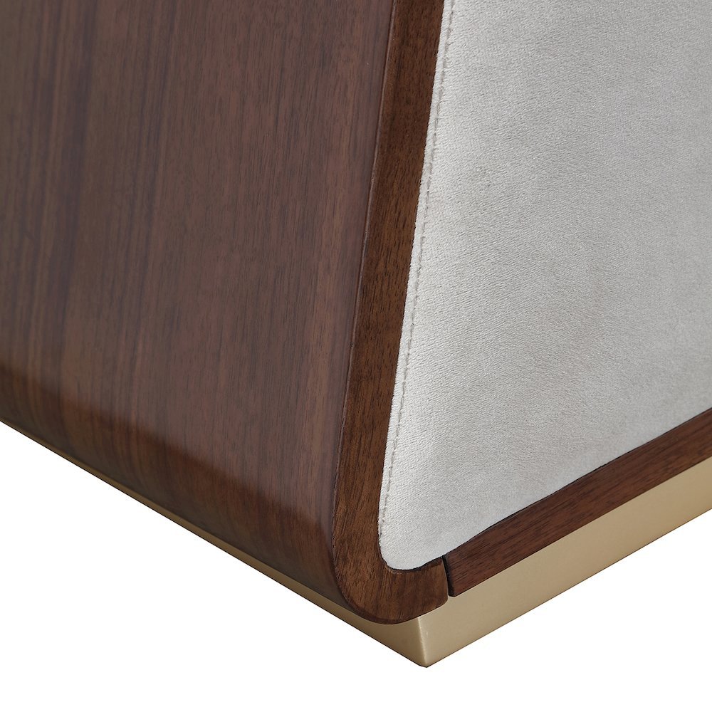Houston Accent Bench - Porcini/Walnut