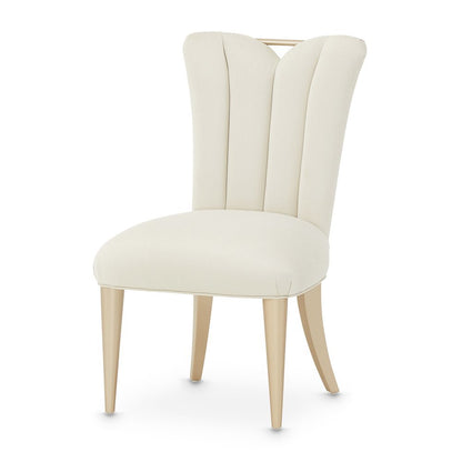 Elegant Upholstered Dining Chairs Set of 2 – Champagne Finished Side Chairs