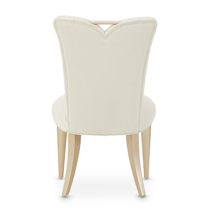Elegant Upholstered Dining Chairs Set of 2 – Champagne Finished Side Chairs