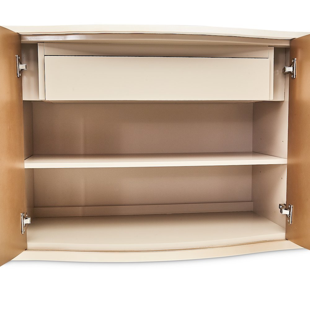 Elegant Blush Sideboard Buffet Cabinet with Storage and Bar Cabinet Use