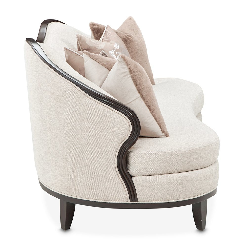 Camellia Field Chenille Sofa - Linen/Warm Pecan