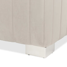 Amaryllis Velvet Accent Bench - Taupe/Chrome