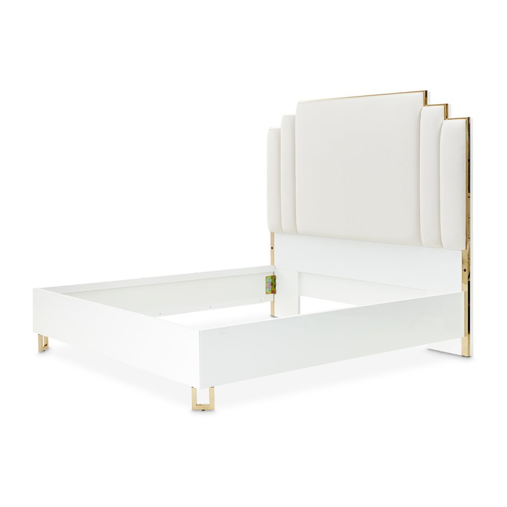Palm Gate Eastern King Upholstered Bed - Cloud White
