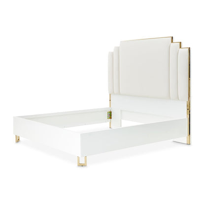 Palm Gate Eastern King Upholstered Bed - Cloud White
