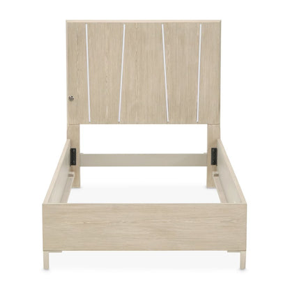 Lotus Bay Twin Panel Bed with LED Lights - Sand