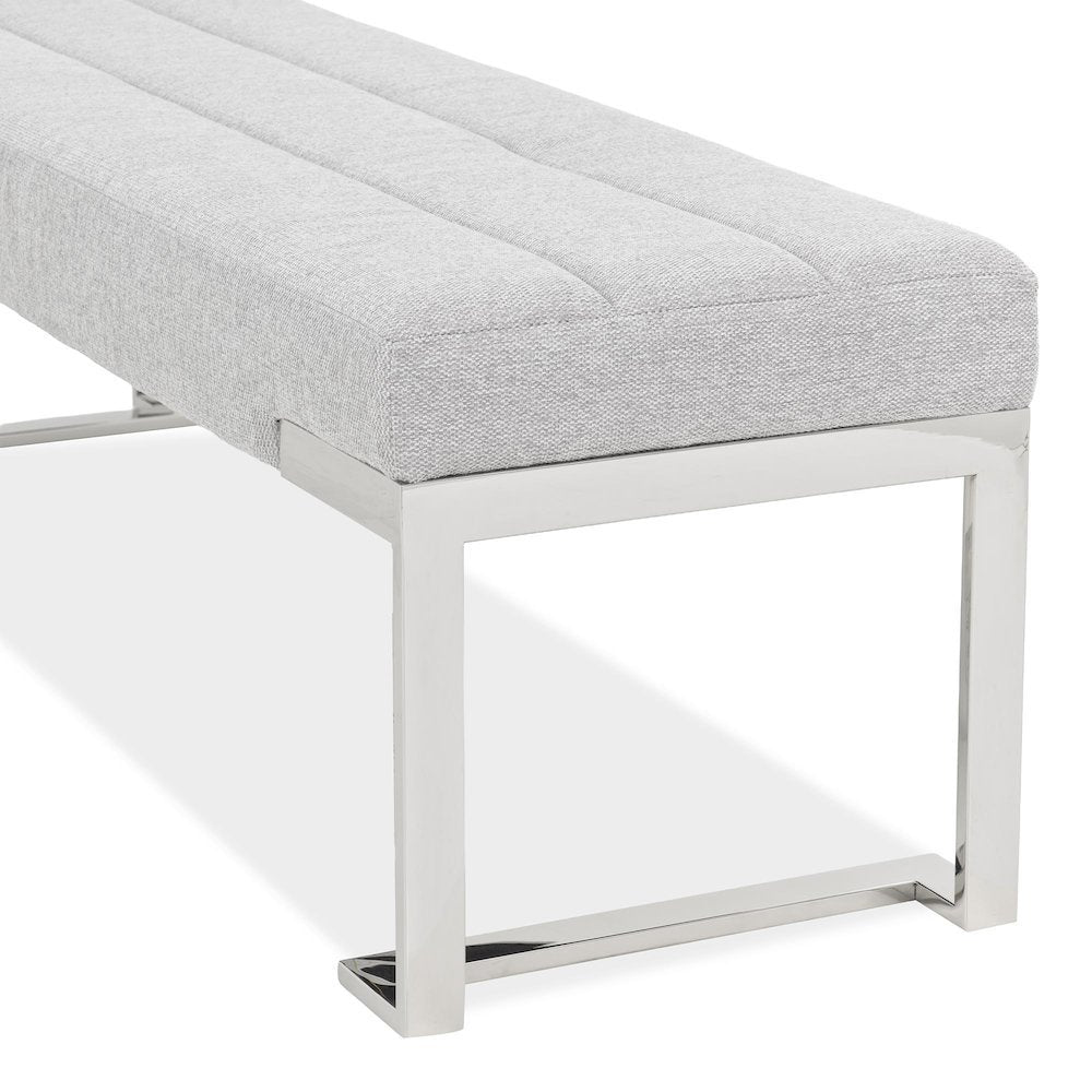 Tulip Accent Bench - Gray/Chrome