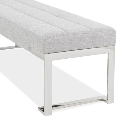 Tulip Accent Bench - Gray/Chrome