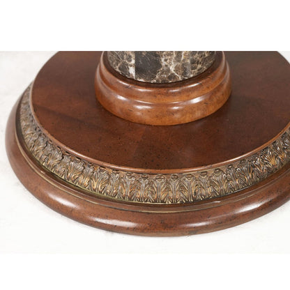 Glass Side Table Living Room – Chestnut Color, Glass and Wood Accent