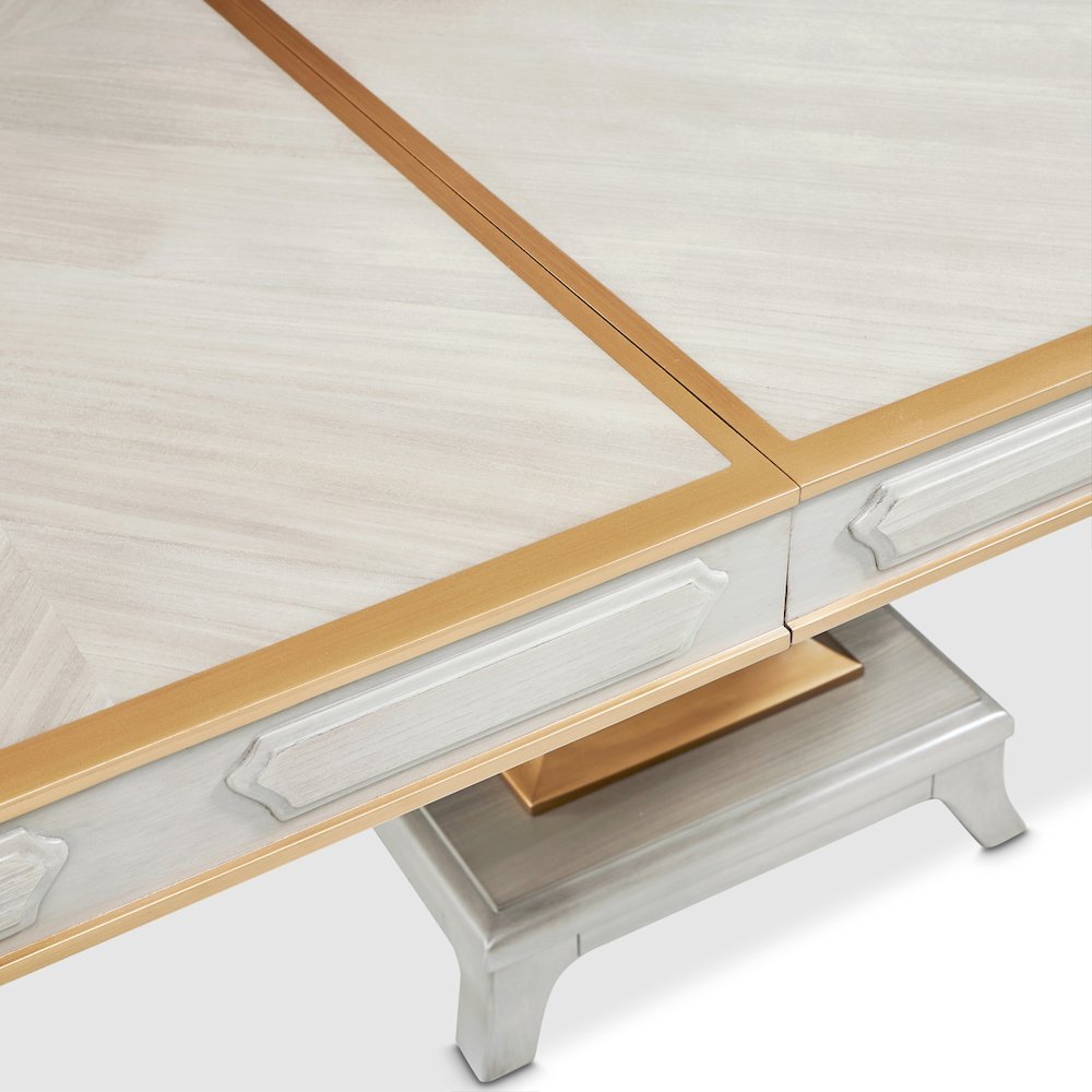 St. Charles Double Pedestal Dining Table -  Dove Gray