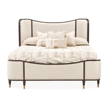 Camellia Field King Upholstered Bed - Warm Pecan