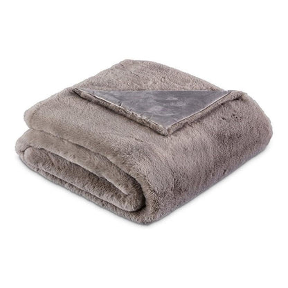 Hopps 54"x72"Faux-Fur Throw - Platinum