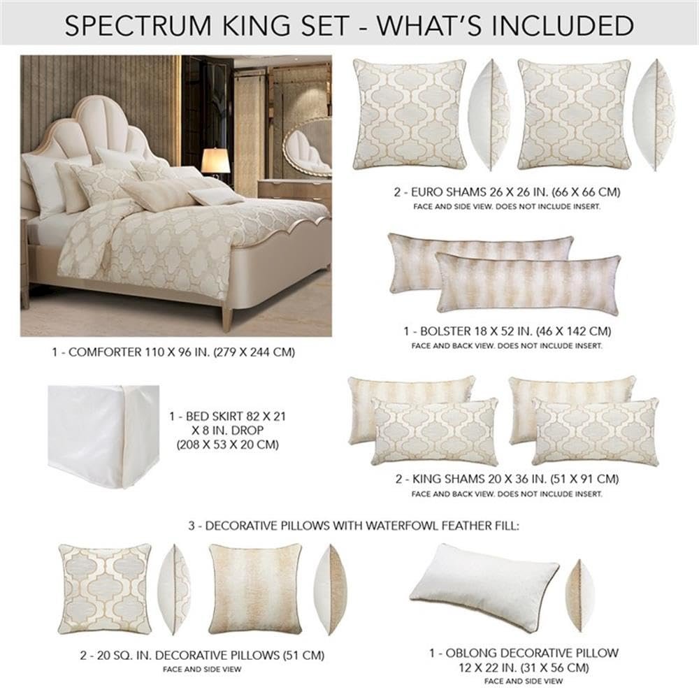 Spectrum 10-Piece King Comforter Set - Pearl