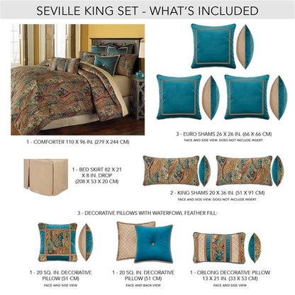 Seville 10-Piece King Comforter Set - Honey