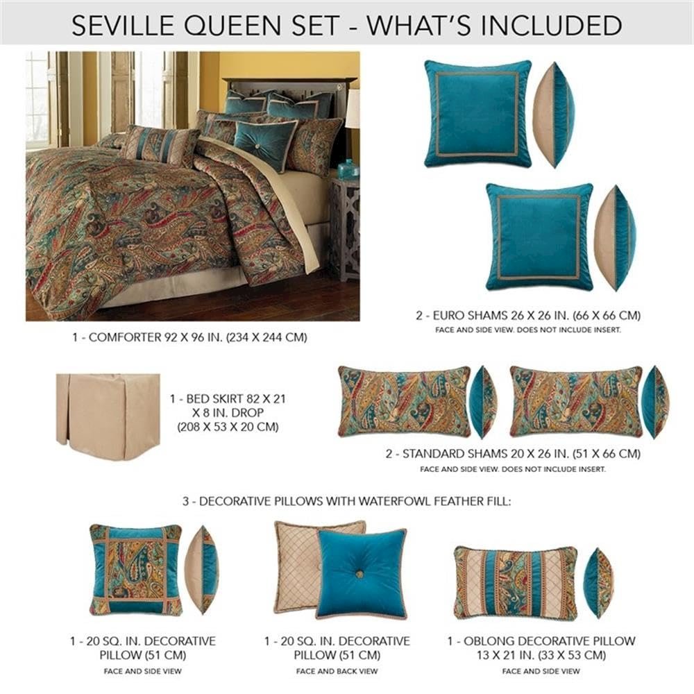 Seville 9-Piece Queen Comforter Set - Honey