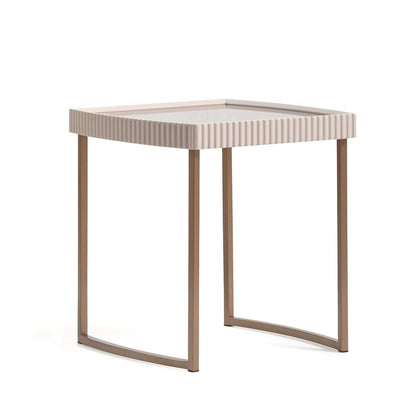 Lisbon Side Table - Silken Cream/Bronze
