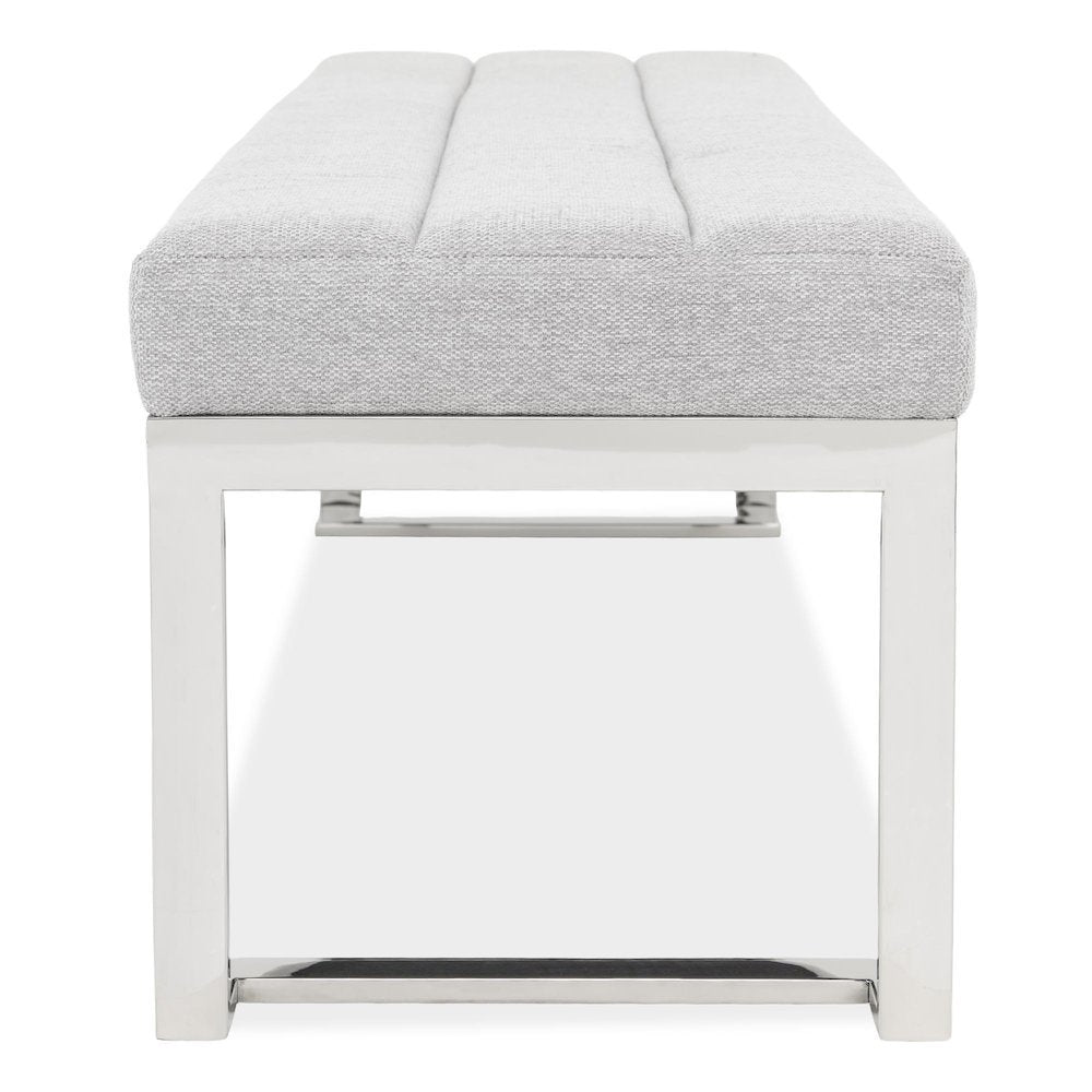 Tulip Accent Bench - Gray/Chrome