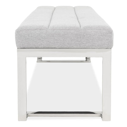 Tulip Accent Bench - Gray/Chrome