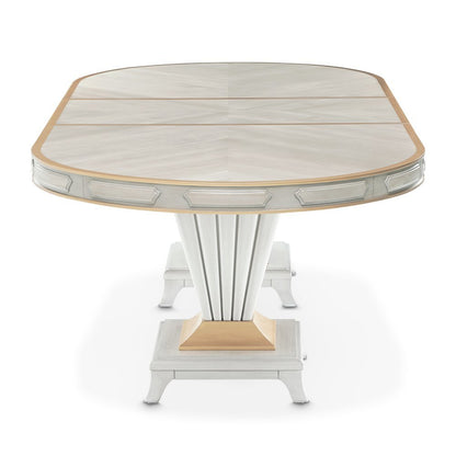 St. Charles Double Pedestal Dining Table -  Dove Gray