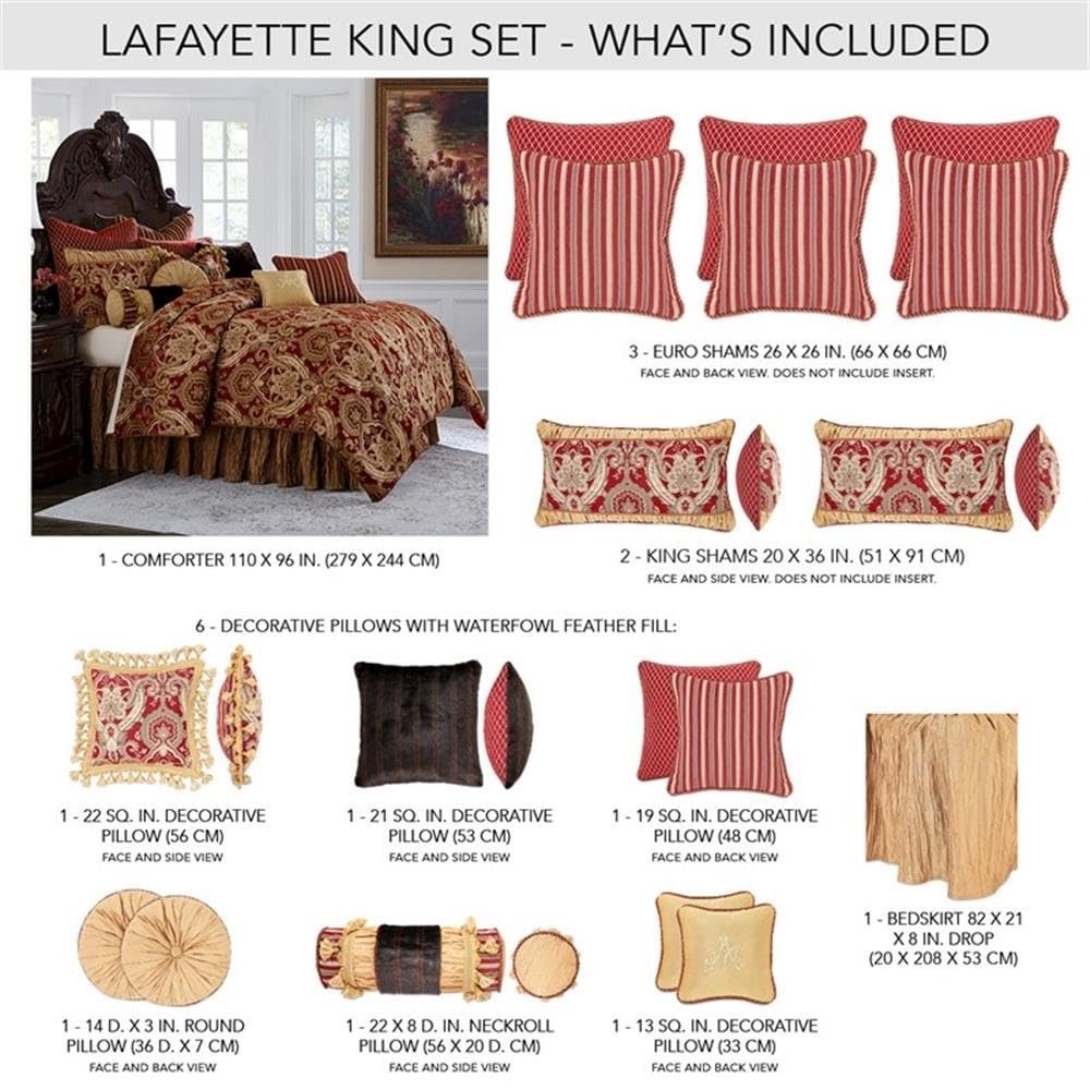 Lafayette 13-Piece King Comforter Set - Red