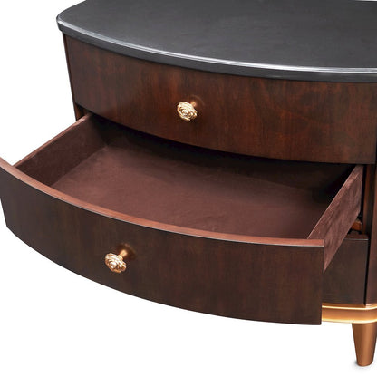 Camellia Field Nightstand - Warm Pecan