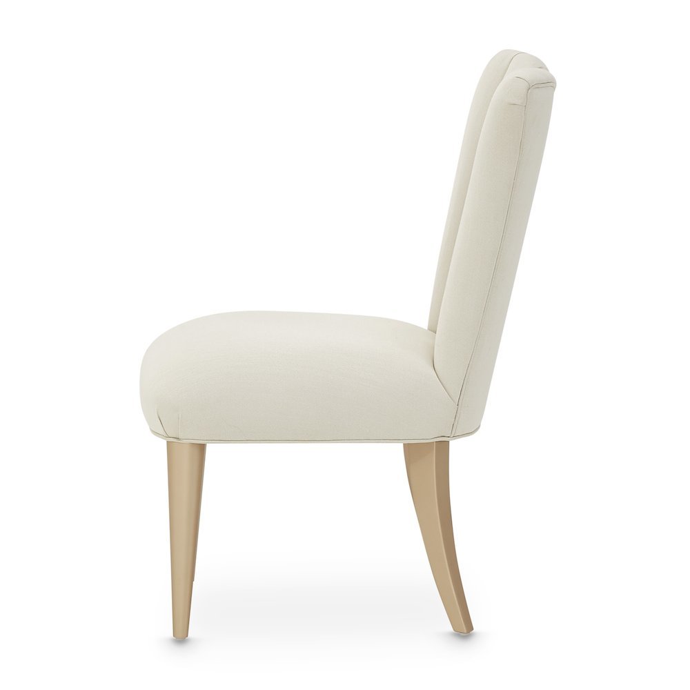 Elegant Upholstered Dining Chairs Set of 2 – Champagne Finished Side Chairs