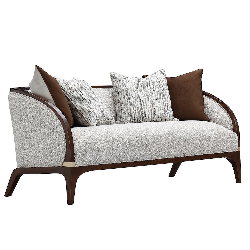 Houston Loveseat - Pebble/Walnut