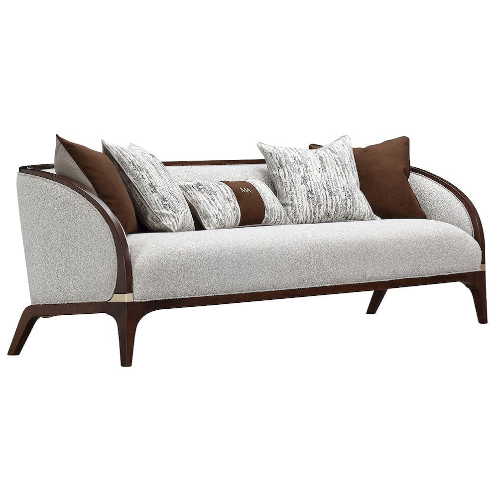 Houston Sofa - Pebble/Walnut