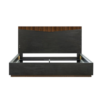 Kayner Eastern King Bed with LED Lights - Charcoal