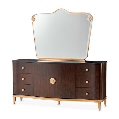 Camellia Field Dresser with Mirror - Warm Pecan
