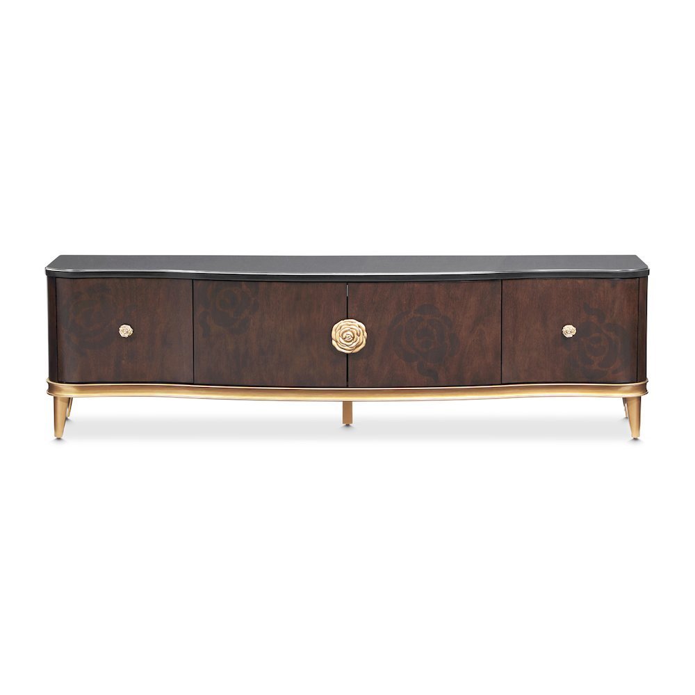 Camellia Field Media Cabinet - Warm Pecan