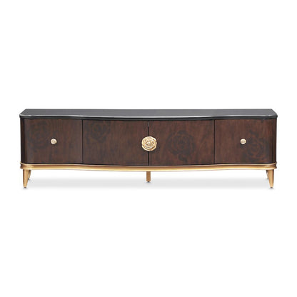 Camellia Field Media Cabinet - Warm Pecan