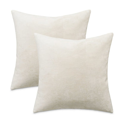 The Smith 20" Square Chenille Pillow, Set of 2 - Cream