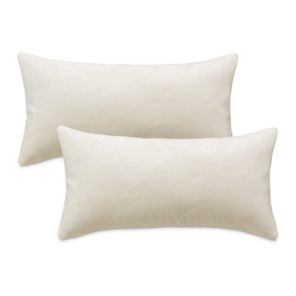 The Smith 13"x24" Oblong Chenille Pillow, Set of 2 - Cream