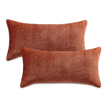 The Smith 13"x24" Oblong Chenille Pillow, Set of 2 - Sienna