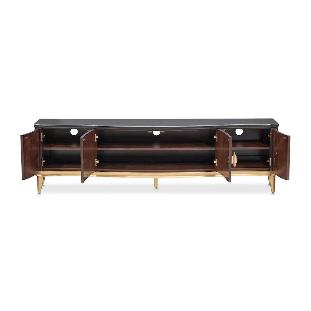 Camellia Field Media Cabinet - Warm Pecan