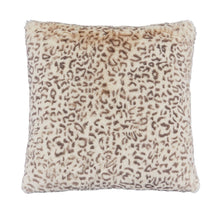 Snow Leopard 20" Square Pillow, Set of 2 - Natural