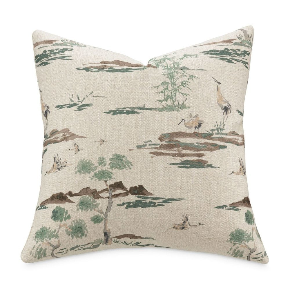 Eden Akari 22" Square Pillow, Set of 2 - Basil Green