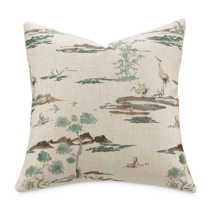 Eden Akari 22" Square Pillow, Set of 2 - Basil Green