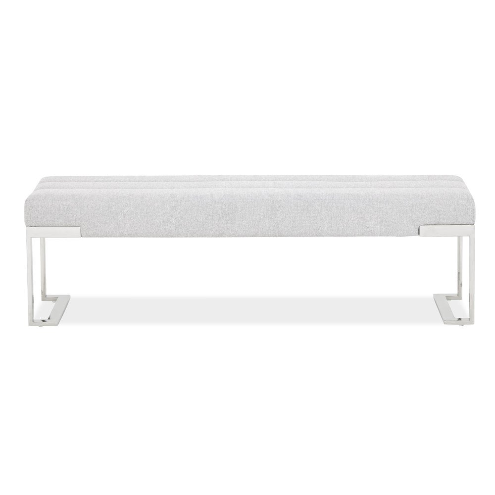 Tulip Accent Bench - Gray/Chrome