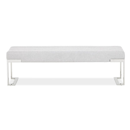 Tulip Accent Bench - Gray/Chrome