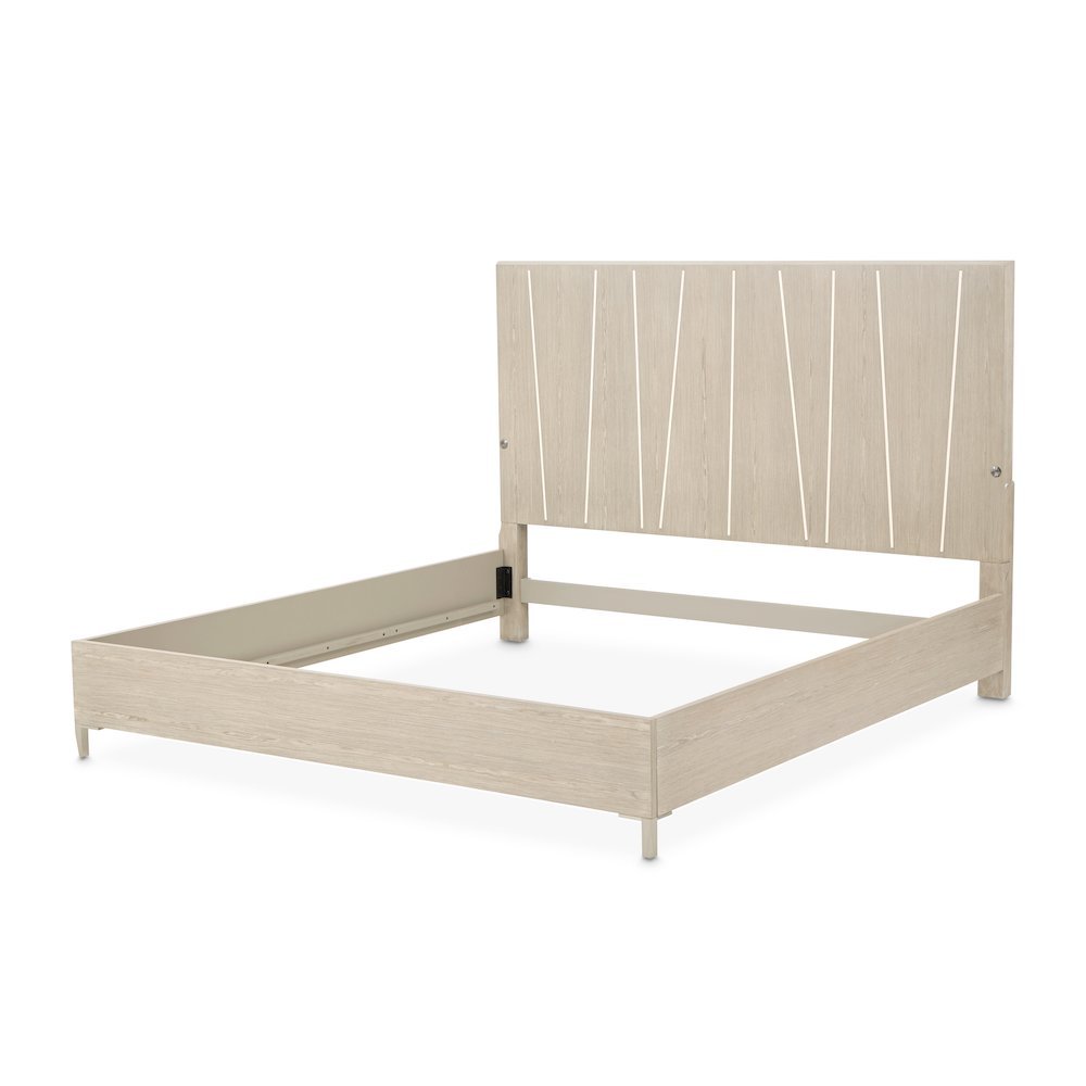 Lotus Bay Queen Panel Bed with LED Lights - Sand